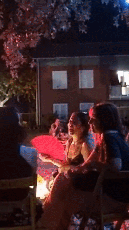 Outdoor night concert in Sant Joan Les Fonts, Spain