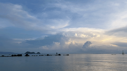 Sunset captured by witnesses at Thai beach resort