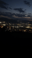 Witness documents twilight city views from Blagoevgrad overlook