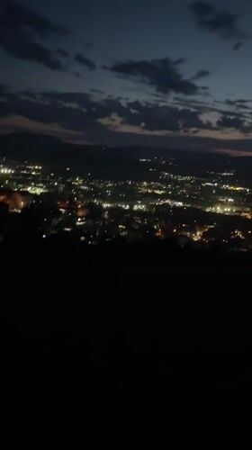 Witness documents twilight city views from Blagoevgrad overlook