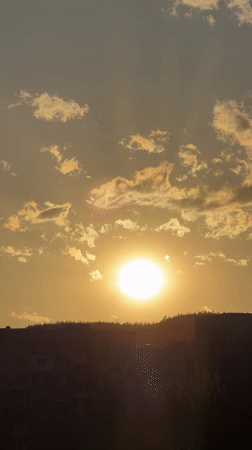 Sunset captured by witnesses in Pernik, Bulgaria