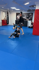 Martial arts training session documented in Krasnoyarsk gym