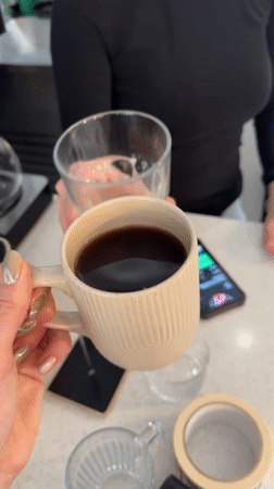 Coffee moment captured with beverages and flowers in Novi Sad