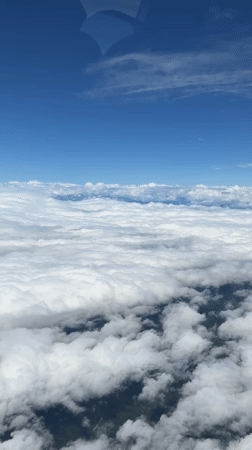 Airplane window view of clouds over Georgia