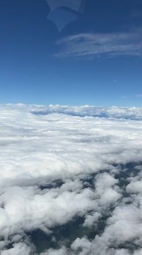 Airplane window view of clouds over Georgia