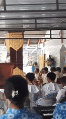 Catholic ceremony with processions and Mass in Moyudan, Indonesia