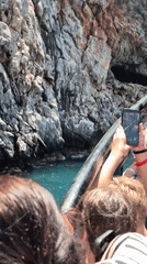 Cliff jumper takes plunge into Turkish waters near Alanya