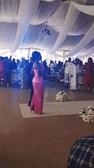 Wedding reception held in decorated tent in Abuja, Nigeria