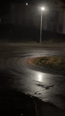 Night road maintenance operations conducted in Biysk, Russia