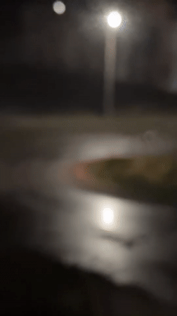 Night road maintenance operations conducted in Biysk, Russia