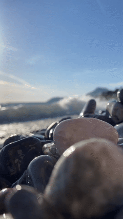 Coastal moment captured at Bar Montenegro beach with waves