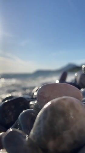 Coastal moment captured at Bar Montenegro beach with waves