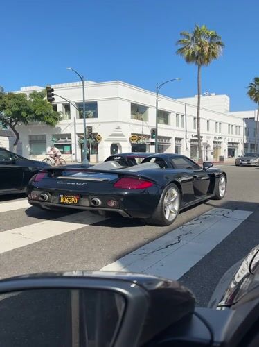 Luxury sports cars spotted cruising Beverly Hills streets