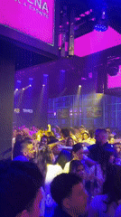 Nightclub crowd dancing in Lloret De Mar early Thursday morning