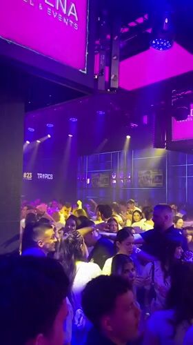 Nightclub crowd dancing in Lloret De Mar early Thursday morning