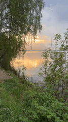 Dawn waterscape documented along Russia's Iset River