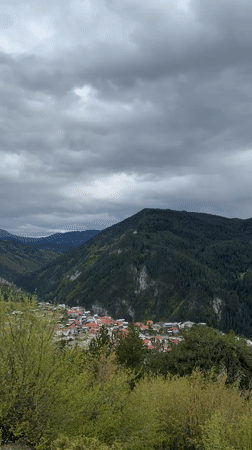 Overcast day captured over Bulgarian valley town Giovren