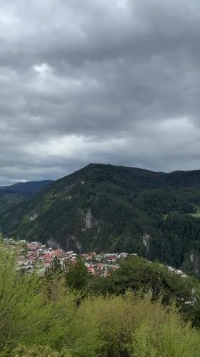 Overcast day captured over Bulgarian valley town Giovren
