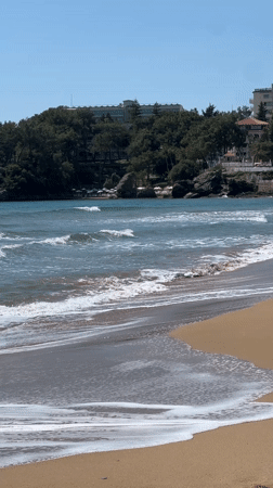Calm beach conditions documented at Alanya, Turkey coastline