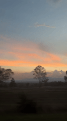 Sunset observed from vehicle in Francisco I. Madero, Mexico
