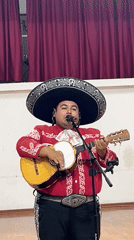 Mariachi band performs for gathering in Arica, Chile