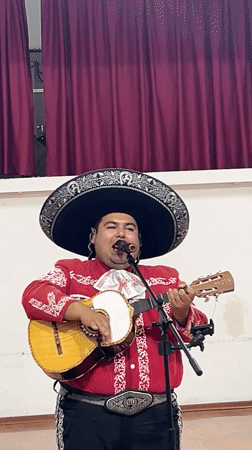 Mariachi band performs for gathering in Arica, Chile