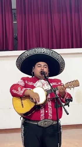Mariachi band performs for gathering in Arica, Chile