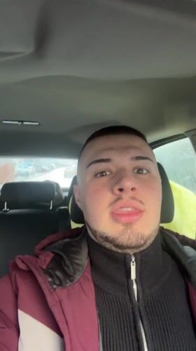 Man photographed in car driver's seat in Smolyan, Bulgaria