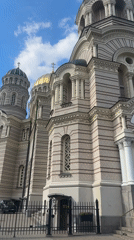 Orthodox Cathedral documented in central Riga, Latvia