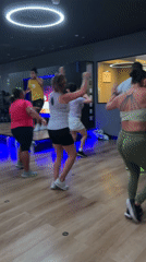Group fitness class held at San Isidro gym