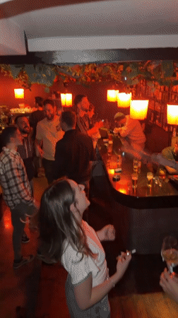Night out captured at Montenegro bar with DJ, hookah