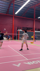 Recreational badminton matches observed at Ko Samui indoor facility