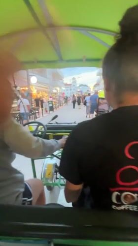 Evening moments captured around Katerini: pedal vehicle, cathedral views