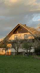 Spring evening residential scenes documented in Kranj, Slovenia
