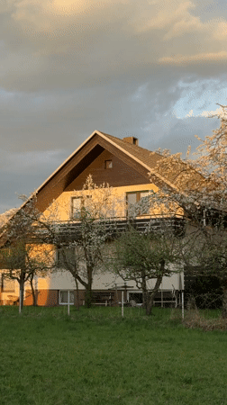 Spring evening residential scenes documented in Kranj, Slovenia