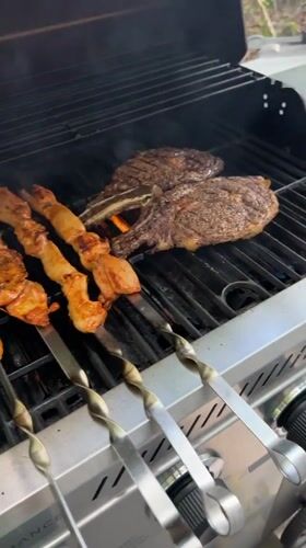 Ribeye and steaks hitting the grill in Covington Township