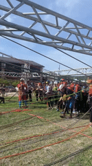 Adventure group completes early morning rope course in Khvalynsk