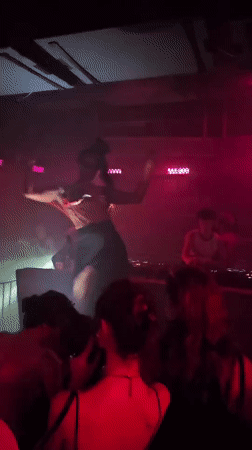 Nightclub performance draws crowds in Paris early morning hours