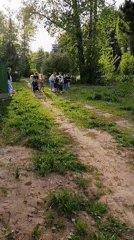 Family barbecue and children's games in Chaikovsky, Russia