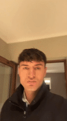 Young man photographed early morning in Bansko, Bulgaria