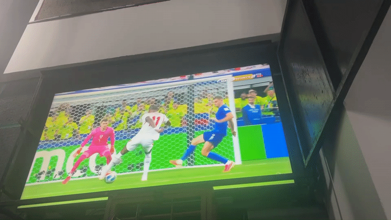 England beat Croatia 4-2, watched on a big screen in Dar es Salaam