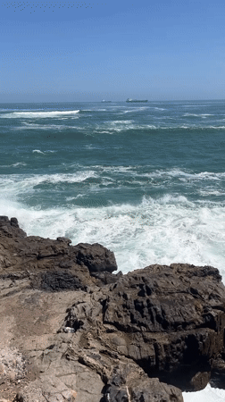 Clear day coastal scenery recorded in Arica, Chile