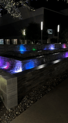 Early morning observations document Irvine commercial district features
