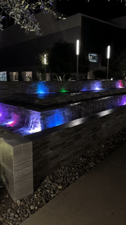 Early morning observations document Irvine commercial district features