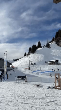 Skiers enjoy winter day at Swiss resort in Ollon