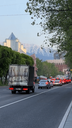 Traffic congestion observed across Almaty streets during afternoon hours