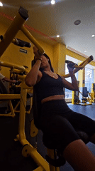 Woman's gym workout session documented in Puebla, Mexico