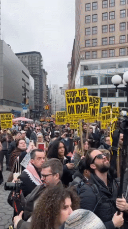 Anti-war protesters march in NYC opposing potential Iran conflict