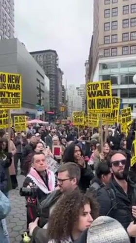 Anti-war protesters march in NYC opposing potential Iran conflict