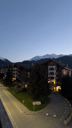 Evening dusk documented across Bansko mountain resort town